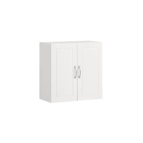 SoBuy Hängeschrank in Weiß - Bad-Hängeschrank aus lackiertem MDF, 60x60x30 cm, mit verstellbarem Einlegeboden für optimalen Stauraum und dekorativen Akzent im Badezimmer.