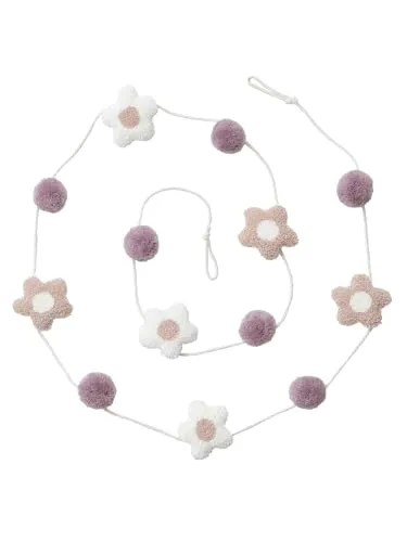 VERTBAUDET Kinderzimmer Girlande mit Blumen rosa bedruckt - Girlanden für das Kinderzimmer, farbenfrohes Blumenmuster, pflegeleicht und ideal zur Verschönerung der Umgebung.