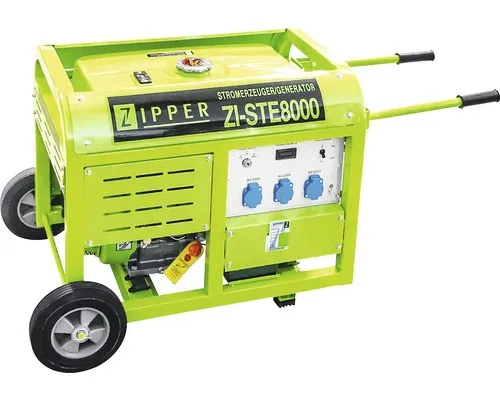 Zipper ZI-STE8000 4-Takt Stromerzeuger 10kW - Wasserpumpen: 8000W Stromerzeuger mit 100% Kupferwicklung für lange Lebensdauer, ideal für Baustellen und Camping, bequem mit Fernbedienung ein- und ausschaltbar.