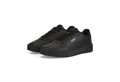 PUMA Damen Carina 2.0 Sneaker - Stilvolle Sneakers in Schwarz - Damen-Sneaker mit hochwertigem Leder-Obermaterial, perforiertem Blatt und bequemer Gummi-Sohle für optimalen Komfort und stylischen Look.