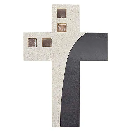 Fritz Cox® Steinkreuz, hochwertige Handarbeit, in Deutschland gefertigt, modernes Wandkreuz aus Stein (320025)