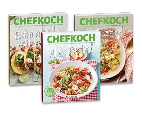 Chefkoch Bundle 2: limitiert auf 1000 Bundle aus 3 Büchern: Alles Pasta, Extra schnell - Blitzrezepte, Fit & Gesund