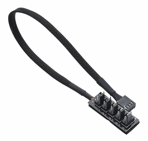 Gelid Solutions USB PWM 1-4 Hub Verbinden Sie 1 PWM-Lüfter-Header für Motherboard mit bis zu 4 Lüftern, die mit allen 3- und 4-poligen PWM-Lüftern kompatibel sind