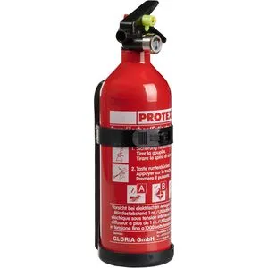Protex Feuerlöscher PS1-X, 1 kg, Pulverlöscher, 8A, 34B, C, Manometer, frostsicher