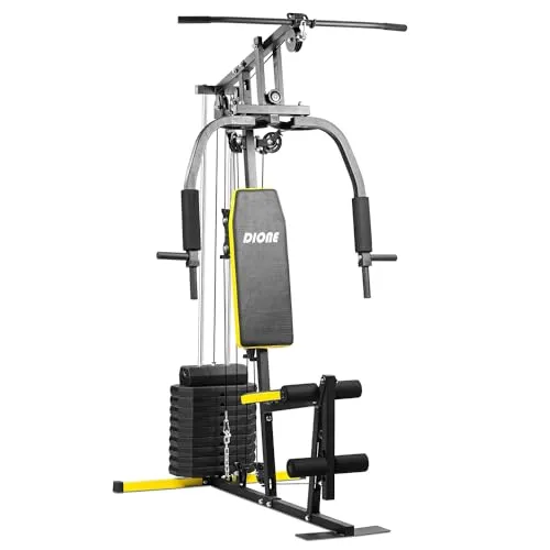 Dione HG2 Fitnessstation - Multi-Gym mit 45 kg Gewichten - Heimtrainingssystem für vielseitiges Workout, inklusive 45 kg Gewichten und Platz für viele Übungen, ideal für effektives Training zu Hause.