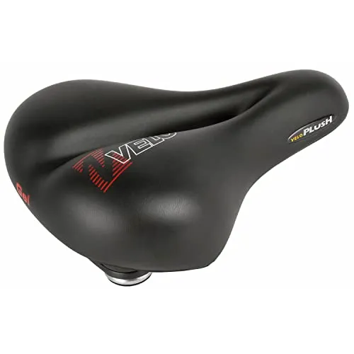 Velo Sattel Plush Gel Elasto – Komfortabler Fahrradsattel - Fahrradsättel mit anatomischer Form und Elastomer Shock Absorbing für maximalen Fahrkomfort und weniger Druckstellen.