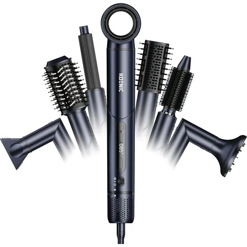 KOENIC KMS 143425 Multi Hair Styler - Multistyler mit bürstenlosem Motor für schnelles Styling, 8 Aufsätze und Ionenfunktion für glänzendes Haar – perfekt für zu Hause oder unterwegs!