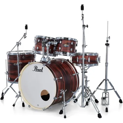 Pearl Decade Maple Standard Walnut - Schlagzeug-Set DMP925S/C-828, matt lackierter Ahornkessel in Matte Dark Walnut, ideal für vielseitige Klangvielfalt und dynamischen Spielspaß.