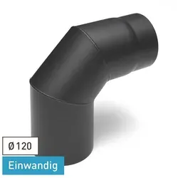 Raik Ofenrohrbogen 120mm - 90° gussgrau - Hochwertiger Ofenrohrbogen aus Stahl, ideal für sichere und effiziente Abgasführung. Kompakte Maße: 12 cm x 24.5 cm x 24.5 cm, Gewicht 1.9 kg.