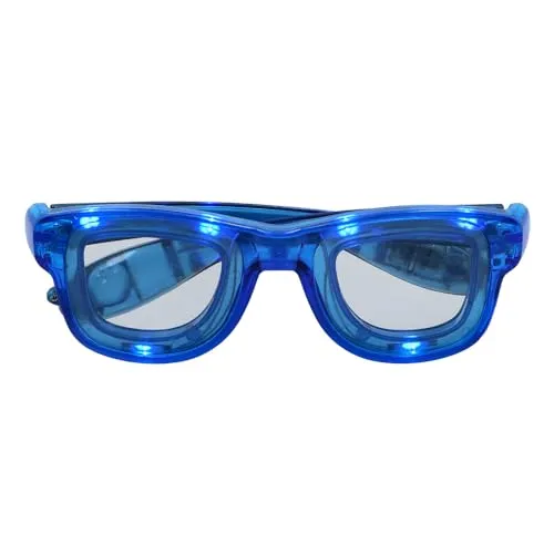 Boland - LED Partybrille Blink mit Licht, Brille inkl. Batterien für Festival, Karneval oder Mottoparty, Blau