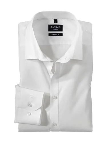 OLYMP Businesshemd "No. Six super slim", Gr. 44 - hellbeige - Elegantes Langarm Businesshemd für Männer mit pflegeleichter Webstoff-Qualität und anliegendem Schnitt, ideal für einen professionellen Look.