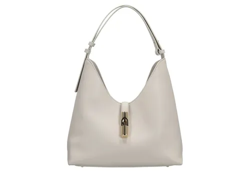 Furla Goccia Schultertasche Leder 30 cm - Elegante weiße Handtasche - Handtaschen, aus hochwertigem Leder gefertigt, bietet stilvolles Design und ausreichend Platz für Ihre Essentials.