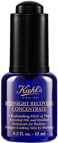 Kiehl's Midnight Recovery Concentrate 15 ml - Gesichtsöl für alle Hauttypen, regeneriert müde Haut über Nacht mit natürlichen Ölen wie Lavendel und Squalane für ein strahlendes Morgen-Ergebnis.