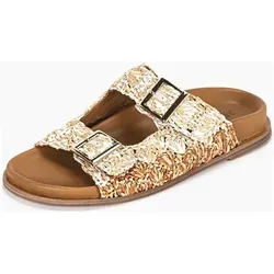 INUOVO Pantoletten in Hellbraun - 41 - Elegante Pantoletten mit rutschhemmender Laufsohle für sicheren Halt, ideal für den Sommer.