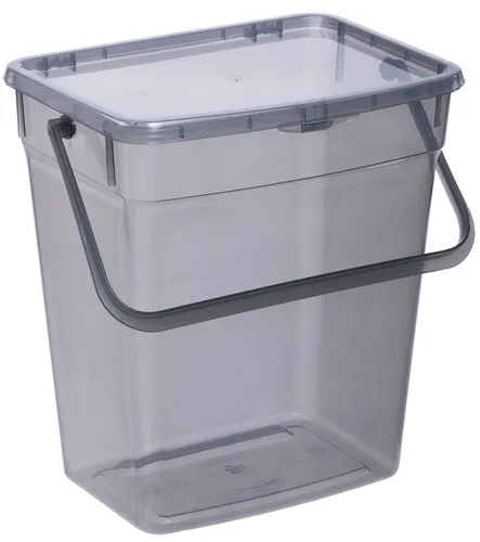 plast team Waschmittelbox 10 Liter grau-transparent - Praktische 10 Liter Waschmittelbox aus robustem Kunststoff, ideal für die platzsparende Aufbewahrung von Waschmitteln und anderen Reinigungsmitteln.
