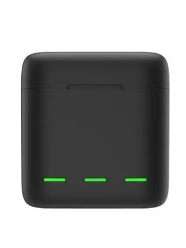 TELESIN Dreifach-Ladegerät für GoPro Hero 12, 11, 10, 9 - 3-Kanal Mini USB Ladegerät mit Akku-Speicherbox, schnelles Laden und sicherer Schutz für Ihre GoPro Akkus