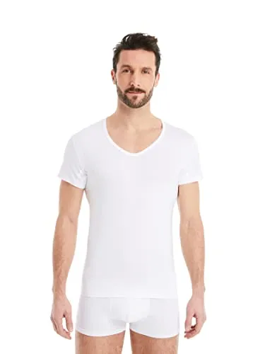 FINN Herren Funktions-Unterhemd V-Ausschnitt - Anti-Schweiß Shirt - Unterhemd-T-Shirt für Herren mit Einsätzen gegen Schweißflecken für optimalen Komfort und Kühlung, aus hochwertigem Lenzing® Modal Stoff, perfekt für Büro und Alltag.