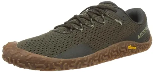 Merrell Herren Vapor Glove 6 Sneaker - Olivgrün, 44 EU - Laufschuhe mit recycelter Vibram EcoStep-Außensohle für optimalen Halt und Langlebigkeit. Die Barefoot 2 Konstruktion fördert eine natürliche Fußposition.