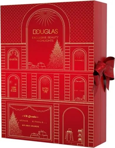 Douglas Adventskalender 2023 - Adventskalender für Beauty-Liebhaber, mit festlichem Design und Überraschungen von Top-Marken wie Ariana Grande und Rituals für ein unvergessliches Vorweihnachtsfest.