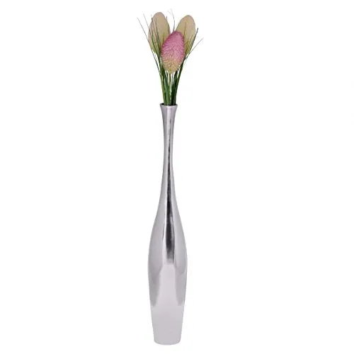 FineBuy Deko-Vase 75 x 9 x 9 cm - Edle Aluminium Blumenvase - Vasen - Handgefertigte Blumenvase aus hochwertigem Aluminium, perfekt für einzelne Blumen und ein zeitloses Design, das sich harmonisch in jede Einrichtung integriert.