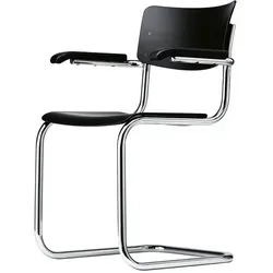 Thonet - S 43 F Stuhl, Chrom / Buche schwarz gebeizt (TP 29)