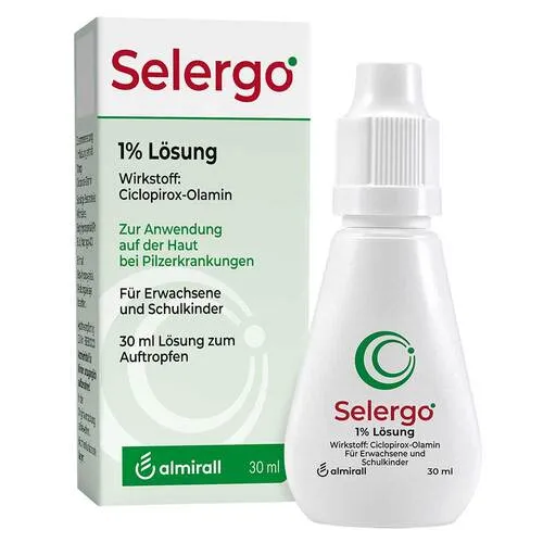 Selergo 1% Lösung 30 ML - Arzneimittel zur Behandlung von Pilzerkrankungen der Haut, mit dem Wirkstoff Ciclopirox-Olamin. Effektive pilzabtötende Wirkung für schnelle Linderung.
