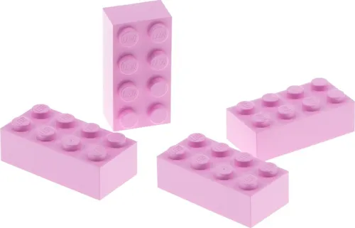 4x Lego Bau Stein 2x4x1 hell pink rosa Basic Simpsons 71006 4205032 3001