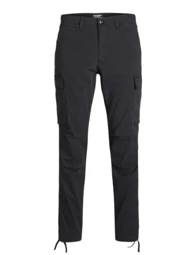 JACK & JONES Tapered Fit Cargo-Hose - Wanderhosen mit mittlerer Taille, aus 97% Baumwolle und 3% Elasthan, bieten Komfort und Bewegungsfreiheit für jedes Abenteuer.