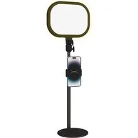 HOMCOM Tischlampe Tischleuchte mit Telefonhalterung 5 Farbmodi & 10 Helligkeitsstufen