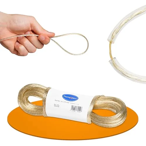 homeXpert Wäscheseil/Wäscheleine extra stark 10m mit Vollstahleinlage 2,7 mm transparent ummantelt, Wäscheleine mit stahlkern, Ersatzleine für Wäschespinne, Garten, Outdoor, Camping, Reisen und Balkon