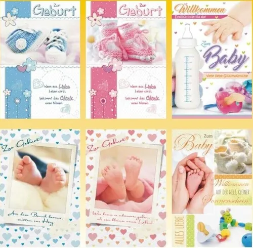 Glückwunschkarten Babykarten Geburt Geburtstagskarten Baby HI 317501a 50