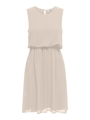 Minikleid "ONLSTINNA LIFE SL DETAIL DRESS WVN" - Bequem und feminin - Neuheiten: Das knitterarme Minikleid von ONLY in Pumice Stone ist ideal für lässige Anlässe und benötigt kaum Bügelpflege.