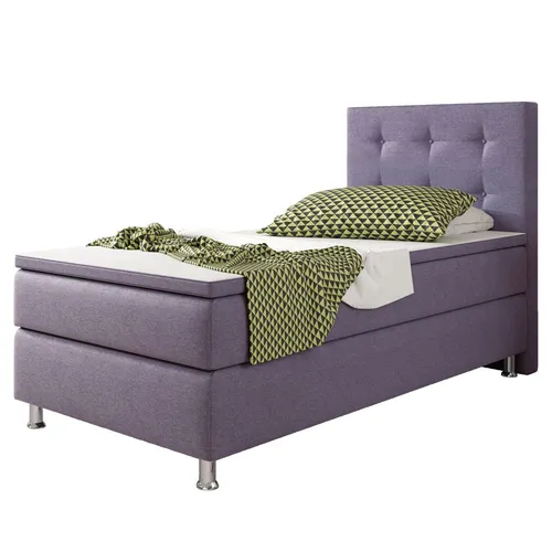 Boxspringbett Köln 90x200 Lila - Exzellenter Schlafkomfort - Boxspringbett Köln 90x200 in Lila mit 5-Gang Bonell-Federkern-Matratze und Polyurethan-Schaum-Topper für optimale Körperanpassung und Druckentlastung. Ideal für erholsame Nächte!