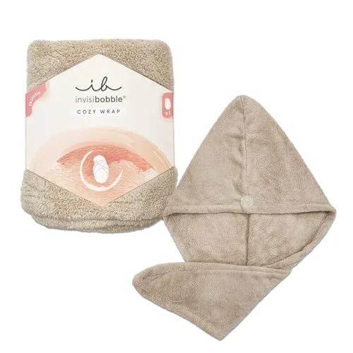 invisibobble SET Cozywrap (1 Stück) – Mikrofaser Handtuch für Haare – Schnell trocknendes Haartuch für Locken – Sanftes Turban Handtuch für Kinder & Erwachsene – Ideal für Zuhause, ohne Hitzeschäden