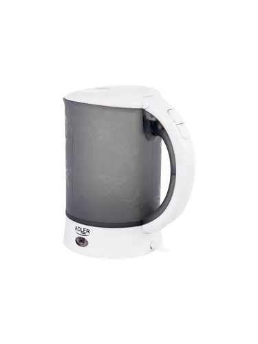 ADLER AD 1268 - Wasserkocher aus Kunststoff in Weiß, 600 W Leistung mit Wasserstandsanzeige und Anti-Kalk-Filter, ideal für Tee und Kaffee