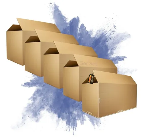 PROREGAL® Versandkarton 2-wellig mit Höhenriller LxBxH 1200x600x600mm Postversand (5 Stück), DHL Karton 120x60x60cm Kartonage mit Höhenriller