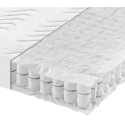 Sleeptex Taschenfederkernmatratze, Weiß, Textil, H2, Füllung: Polyester, 140x200 cm, Made in Germany, Oeko-Tex® Standard 100, optimale Belüftung, Tragegriffe, atmungsaktiv, schadstoffgeprüft, alternative Größen erhältlich, wendbar, Ober- und Unterseite versteppt, Bezug abnehmbar/waschbar, Härtegradauswahl, Schlafzimmer, Matratzen Shop, Matratzen, Taschenfederkernmatratzen