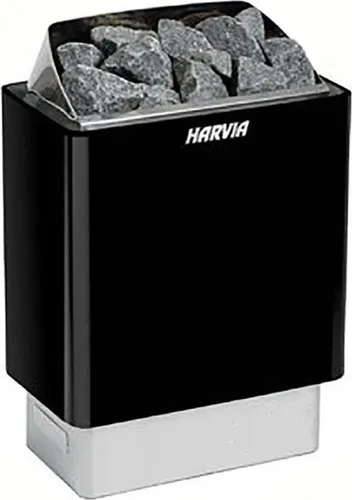 Harvia KIP80E Black Saunaofen 8 kW - Eleganter 8 kW Elektroofen für finnische Saunen, sorgt für schnelles und gleichmäßiges Aufheizen. Ideal für Saunen von 7-12 m³, benötigt separate Steuerung für maximalen Komfort.
