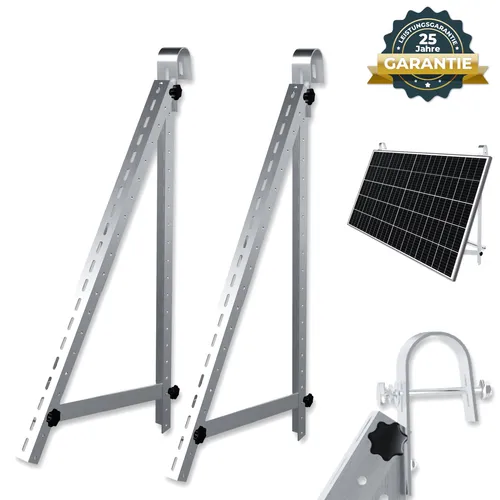 Balkon-Haken Montagehalterung Set - Halterungsset für PV-Solarmodule, stabil und vielseitig einsetzbar für Balkon-Geländer