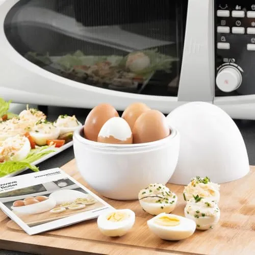 InnovaGoods Eierkocher für die Mikrowelle - Eierkocher für die Mikrowelle, spülmaschinenfest und ideal für schnelle, perfekt gekochte Eier in Ihrer Küche.