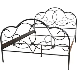 möbel direkt online Metallbett - Romantisches Design in 4 Größen - Romantisches Metallbett in 4 Größen mit pflegeleichter, schwarz pulverbeschichteter Oberfläche und aufwendiger Landhausverzierung. Ideal für jeden Schlafraum, passend für handelsübliche Lattenroste und Matratzen.