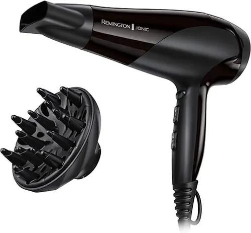 Remington Ionic Dry 2200 Haartrockner - Schwarz - Haartrockner mit 2200 W Leistung, Ionen-Technologie und variablen Temperatureinstellungen für schnelles und schonendes Trocknen. Ideal für glänzendes Haar.