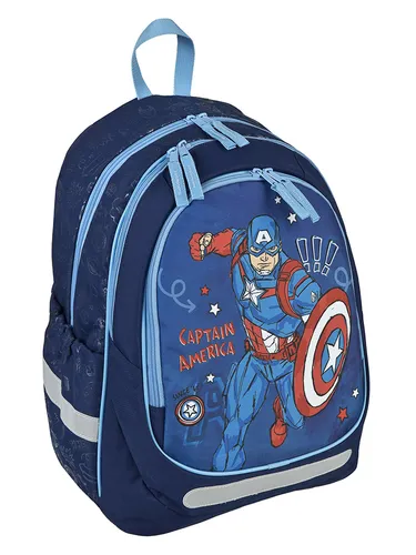MARVEL Avengers Schulrucksack "Avengers" - Dunkelblau für Kinder - Kinderrucksack mit Avengers-Design, verstellbaren gepolsterten Schulterriemen und praktischem Außenfach. Ideal für Schule und Freizeit.