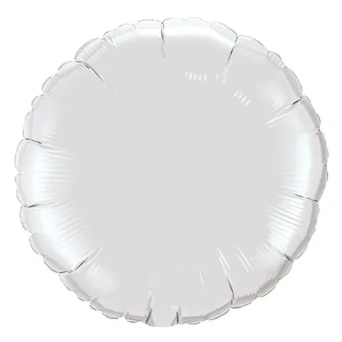 Amscan 2059501 - Standard Folienballon Rund, weiß metallic, Durchmesser, 43cm, Luftballon, Heliumballon