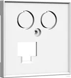 Homeway Zentralplatte TV+LAN 55x55 - 55x55mm reinweiß, ideal für Daten- und Kommunikations-Anschlüsse mit RJ45 und Koaxmodul