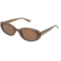 Ray-Ban RB4441D Unisex-Sonnenbrille - Moderne Pilot-Sonnenbrille aus hochwertigem Kunststoff, mit braunem Rahmen und grauen Gläsern – ideal für stilbewusste Träger.