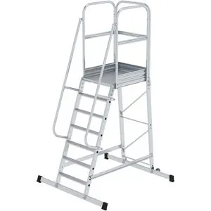 Munk Plattformleiter mit Rollen 7 Stufen, 365 cm - Gerüst mit 7 Stufen und praktischen Rollen für einfache Mobilität, ideal für Bau- und Renovierungsarbeiten.