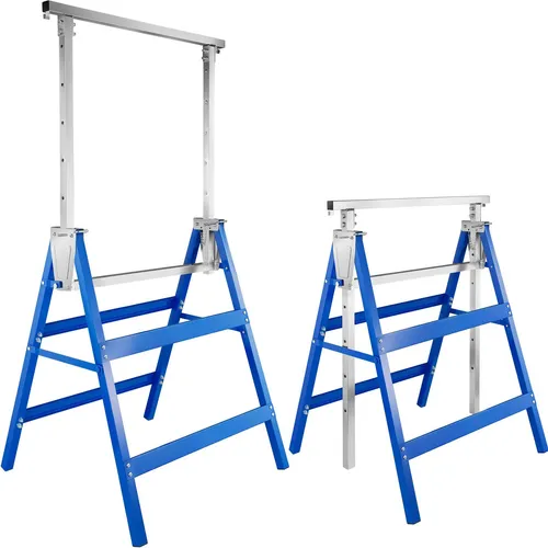 tectake® 2er-Set Gerüstbock, 7-fach höhenverstellbar - Werkstatteinrichtung mit stabilen Stahl-Vierkantrohren, ideal für vielseitige Einsätze und sicher durch klappbare Konstruktion mit Sicherheitsspinden.