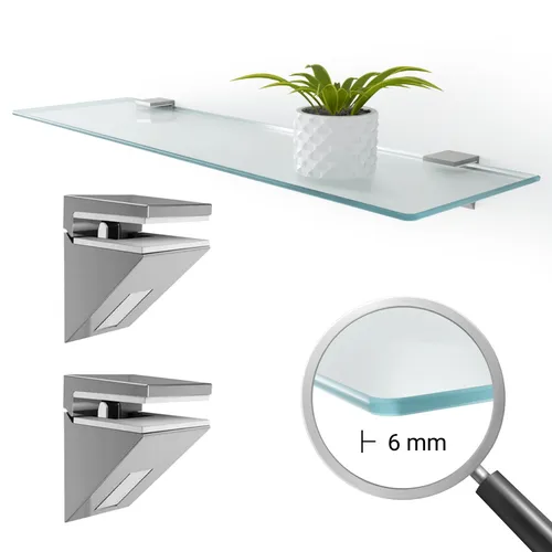 Wandregal Milchglas ESG 40x13 cm – Modernes Schweberegal für jeden Raum - Stylisches Wandregal aus gehärtetem Glas in mattem Finish. Ideal zur Präsentation von Dekorationen oder als Ablage. Korrosionsbeständig und einfach zu montieren.