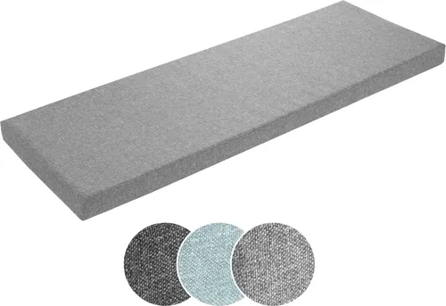 sleepling Bankauflage 150x50 cm hellgrau - Hochwertige Bankauflage für Indoor & Outdoor, mit waschbarem Bezug, Antirutsch-Unterseite und 100% Komfortschaum für besten Sitzkomfort.